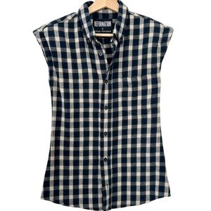 Women’s REFORMATION Top Urban Renewal Plaid Cap Sleeve shirt, Size Small Western